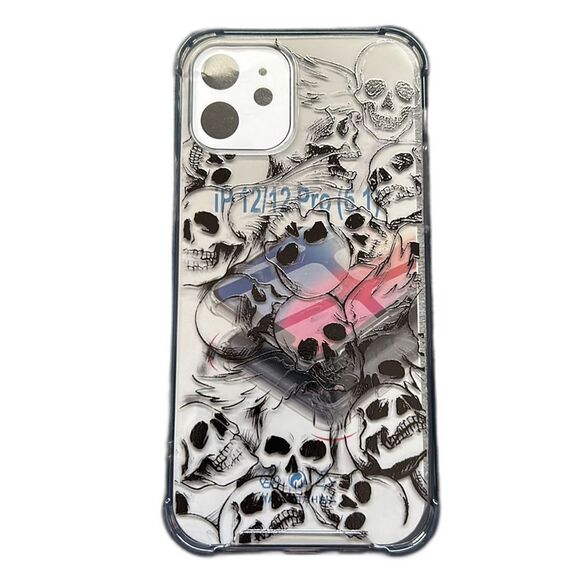 New ROMWE Grunge Skulls Apple iPhone 12/12 Pro Cell Phone Case TE2 - Picture 1 of 3